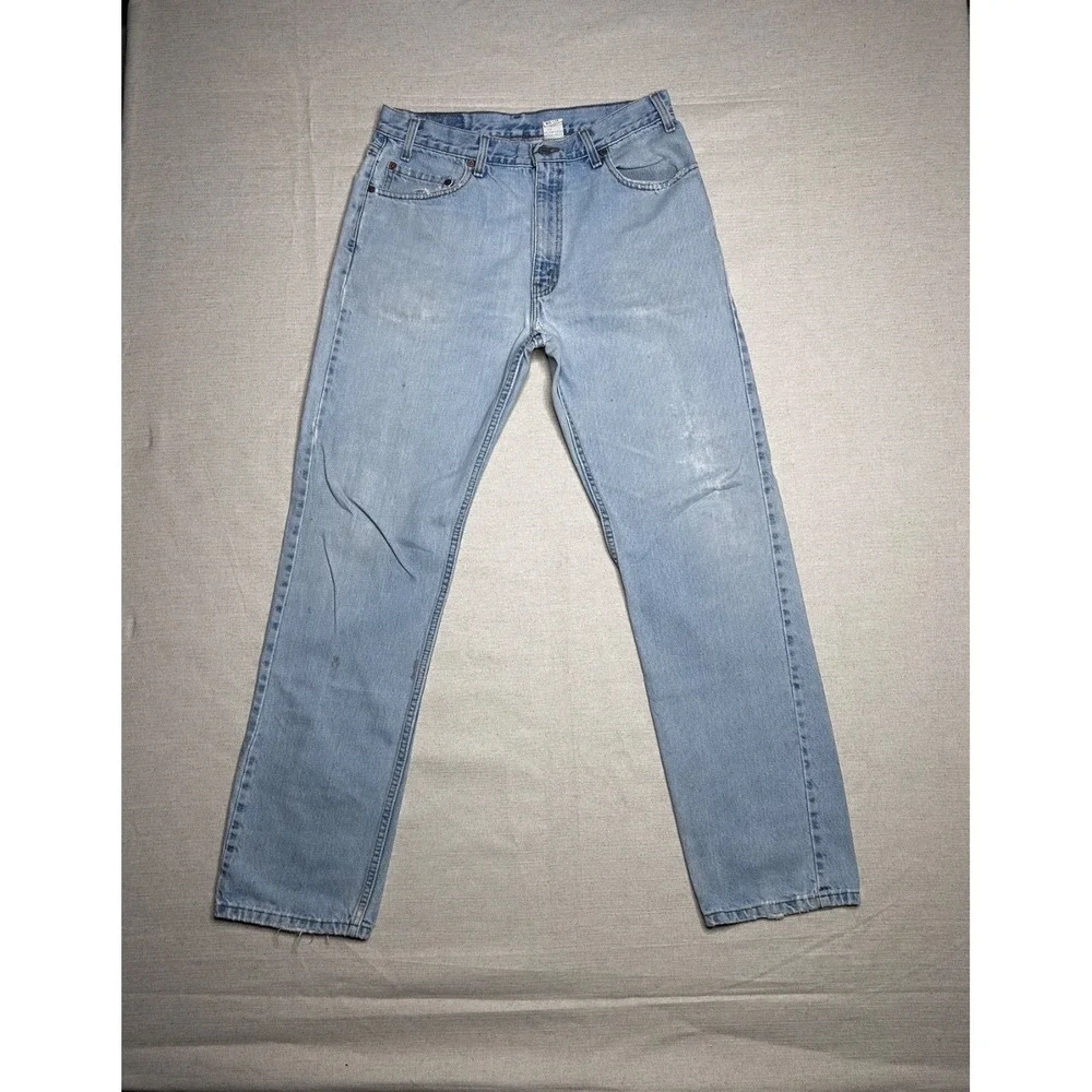Vintage Levi's 505 Regular Fit Jeans Men's 36x34 USA  Light Wash Straight Leg